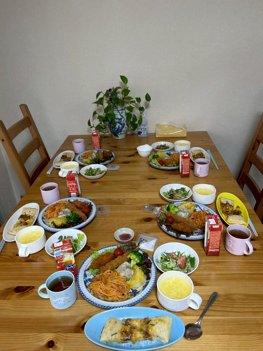 食事レクのテーブル